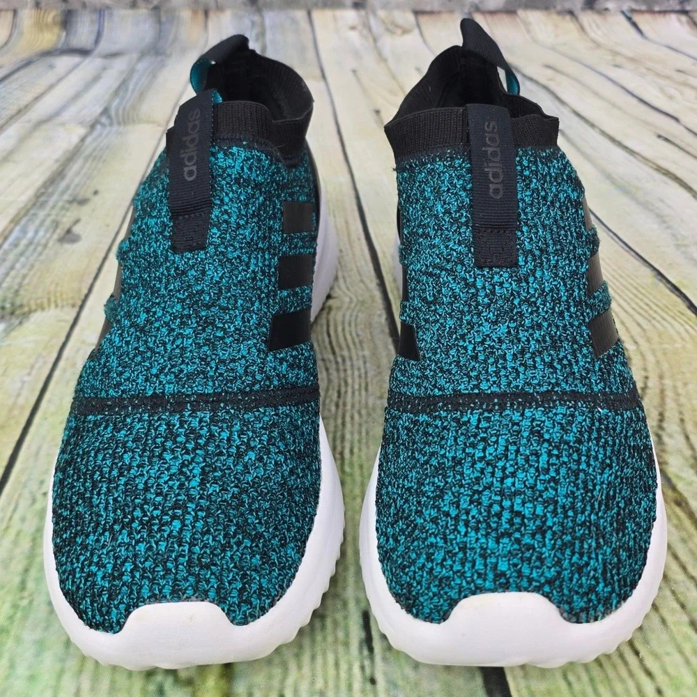 Adidas Ultimafusion Sneakers Womens 9.5 Teal Knit Slip On Shoes B96467 Cloudfoam